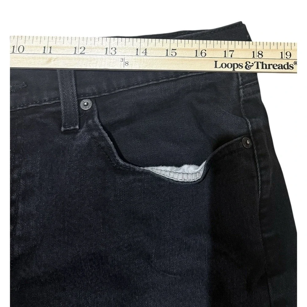 LEVIS 514 Straight Leg Jeans Mens 36x32 Black Dark Wash Denim
